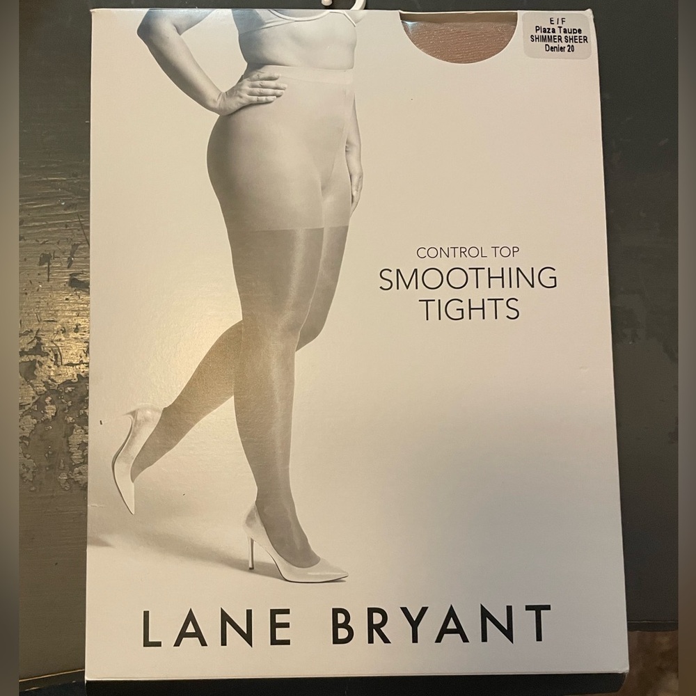 Lane Bryant Smoothing tights size e/f plaza taupe shimmer sheer denier 20 3x